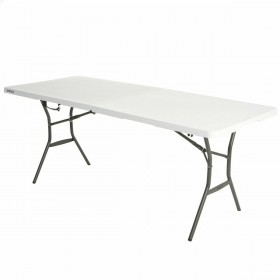 Tavolo Pieghevole Lifetime Bianco Rettangolare Acciaio Plastica 185 x 76 x 74 cm