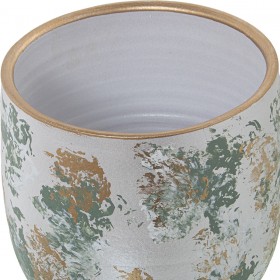 Set di vasi da fiori Alexandra House Living Verde Dorato Ceramica (3 Pezzi)