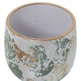 Set di vasi da fiori Alexandra House Living Verde Dorato Ceramica (3 Pezzi)