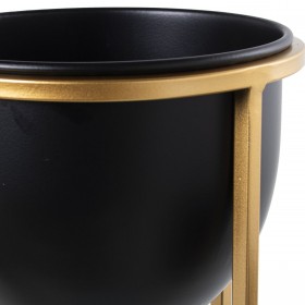 Vaso Alexandra House Living Nero Dorato Metallo 21 x 21 x 66 cm Con supporto