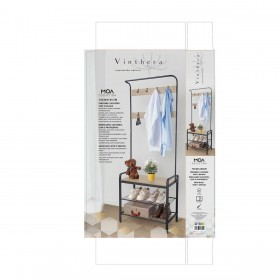 Attaccapanni da Terra Vinthera Moa Acciaio Nero 72 x 34 x 183 cm