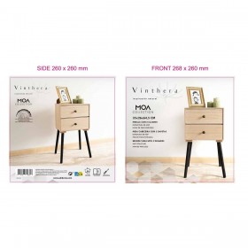 Comodino Vinthera Moa Naturale Metallo 35 x 26 x 65 cm