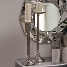 Portacandele Alexandra House Living Grigio Metallo 18 x 64 x 18 cm