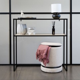 Puff Vinthera Moa Beige Legno 32 x 40 cm (2 Unità)