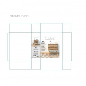 Comodino Vinthera Moa Bianco Marrone 40 x 49,5 x 30 cm