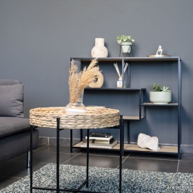 Tavolo aggiuntivo Vinthera Moa Nero Beige 100 x 90 x 34 cm