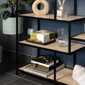 Tavolo aggiuntivo Vinthera Moa Nero Beige 100 x 90 x 34 cm