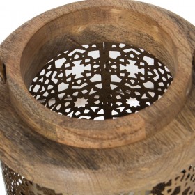 Lanterna Alexandra House Living Dorato Legno 18 x 30 x 18 cm