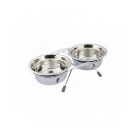 Ciotola per cani Trixie Acciaio inossidabile 900 ml Doppia 2 × 0,9 L