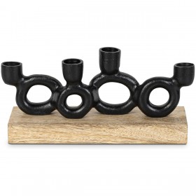 Portacandele Alexandra House Living Multicolore Legno Metallo 25 x 12 x 8 cm
