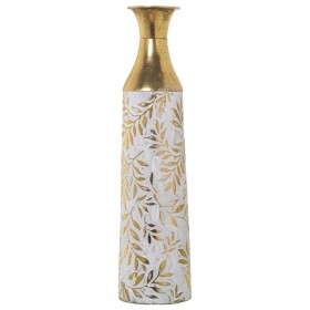 Vaso da pavimento Alexandra House Living Bianco Dorato Metallo 14 x 14 x 58 cm