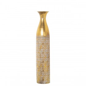 Vaso da pavimento Alexandra House Living Bianco Dorato Metallo 12 x 12 x 63 cm