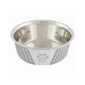 Ciotola per cani Trixie Bianco Grigio Silicone Acciaio inossidabile 750 ml