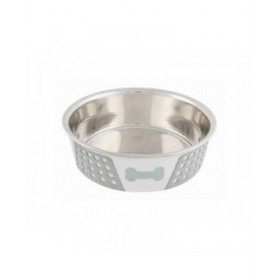 Ciotola per cani Trixie Bianco Grigio Silicone Acciaio inossidabile 1,4 L