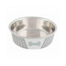 Ciotola per cani Trixie Bianco Grigio Silicone Acciaio inossidabile 1,4 L