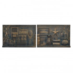 Decorazione da Parete DKD Home Decor Rame 60 x 4 x 40 cm (2 Unità) (2 pcs)