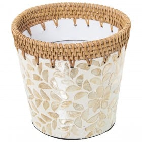 Vaso Alexandra House Living Multicolore Rattan Madreperla Stampa 18 x 14 x 18 cm