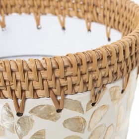 Vaso Alexandra House Living Multicolore Rattan Madreperla Stampa 18 x 14 x 18 cm