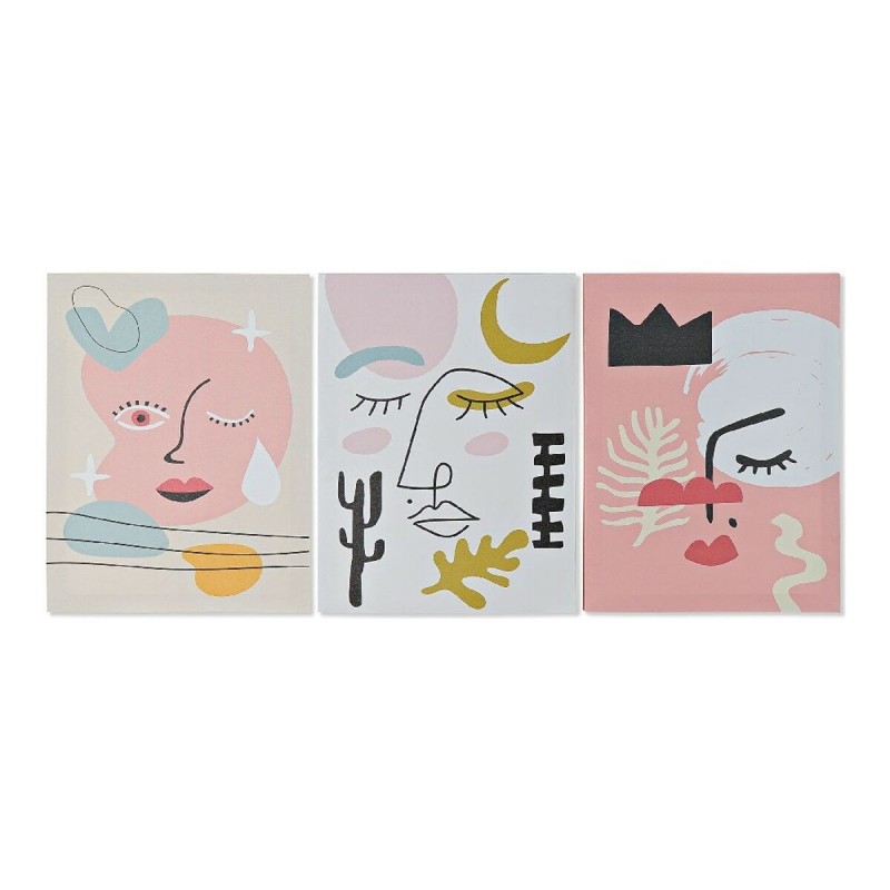 Quadro DKD Home Decor Face Tela Astratto (30 x 1,8 x 40 cm)
