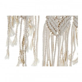 Specchio da parete DKD Home Decor Bianco Boho Macramé 75 x 2 x 75 cm