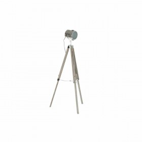 Lampada da Terra DKD Home Decor Metallo Legno Argento Marrone Chiaro Tripode (66 x 66 x 142 cm)