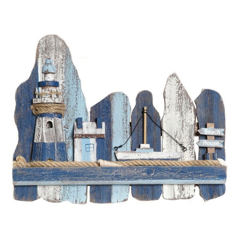 Decorazione da Parete DKD Home Decor Faro Mediterraneo Brad (36.5 x 6.5 x 29.5 cm)