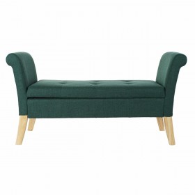 Panca DKD Home Decor 8424001795512 Naturale Legno Poliestere Verde (130 x 44 x 69 cm)