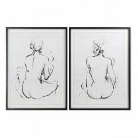 Quadro DKD Home Decor 70 x 2,5 x 90 cm Donna Moderno (2 Unità)