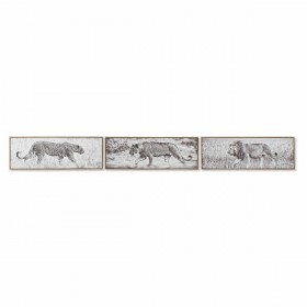 Quadro DKD Home Decor 92,5 x 3,5 x 32 cm Coloniale Giungla (3 Pezzi)