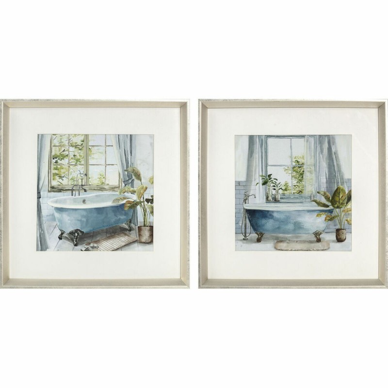 Quadro DKD Home Decor Bagni (2 Unità) (32 x 2,5 x 32 cm)