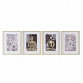 Quadro DKD Home Decor Buddha Orientale (35 x 2 x 45 cm) (4 Unità)