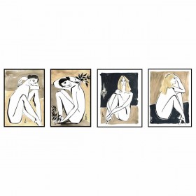 Quadro DKD Home Decor Donna Moderno (50 x 2,8 x 70 cm) (4 Unità)