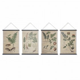 Tela DKD Home Decor Fiori 60 x 2 x 90 cm Cottage (4 Pezzi)