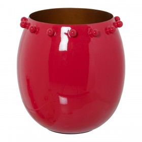 Portacandele Alexandra House Living Rosso Metallo 20 x 22 x 20 cm Metallo smaltato