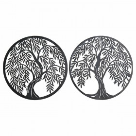 Decorazione da Parete DKD Home Decor Albero Metallo (2 pcs) (40 x 1 x 40 cm)