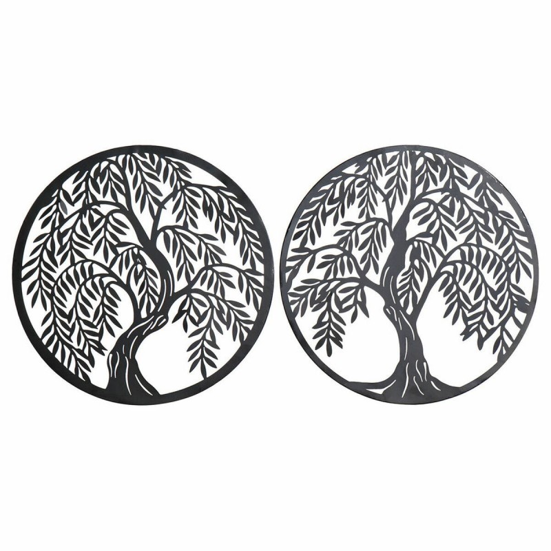 Decorazione da Parete DKD Home Decor Albero Metallo (2 pcs) (40 x 1 x 40 cm)