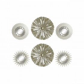 Set di Specchi DKD Home Decor Da muro polipropilene Dorato Specchio (2 pcs) (35 x 3.5 x 35 cm)