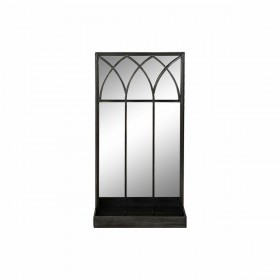 Specchio con Supporto DKD Home Decor Nero Metallo Specchio 40 x 12 x 80 cm