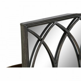 Specchio con Supporto DKD Home Decor Nero Metallo Specchio 40 x 12 x 80 cm