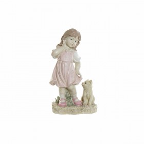 Statua Decorativa DKD Home Decor Azzurro Rosa Resina Bimbo (26.5 x 16.5 x 44.5 cm) (2 pcs)
