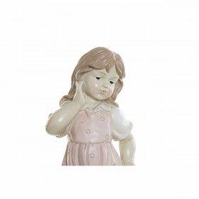 Statua Decorativa DKD Home Decor Azzurro Rosa Resina Bimbo (26.5 x 16.5 x 44.5 cm) (2 pcs)