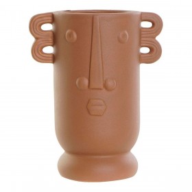 Vaso DKD Home Decor Viso Porcellana Terracotta (15 x 10,5 x 18,7 cm)