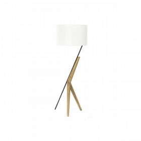Lampada da Terra DKD Home Decor Bianco Marrone Nero Metallo Rovere 50 W 220 V 54 x 52 x 145 cm