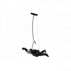 Lampadario DKD Home Decor Nero Bianco Resina 220 V 50 W (46 x 14.5 x 20 cm) (2 pcs)