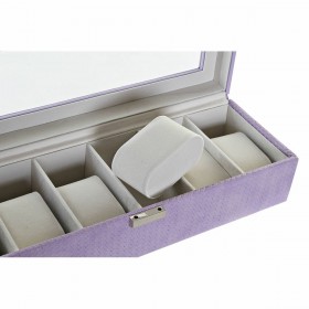 Scatola-Portagioie DKD Home Decor 8424001859894 33 x 11 x 9 cm Cristallo Lilla Poliuretano