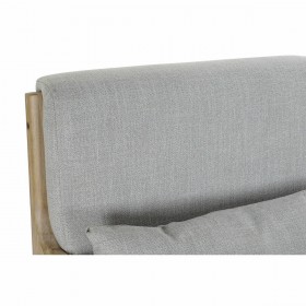 Poltrona DKD Home Decor Grigio Poliestere Lino Legno d'albero della gomma (65 x 83 x 74 cm)