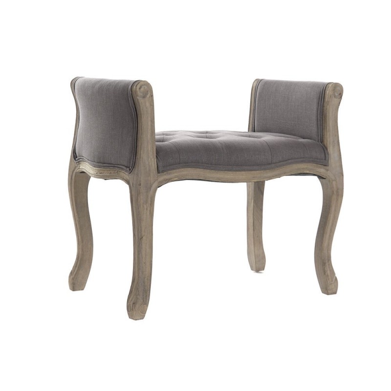 Panca DKD Home Decor Grigio Naturale Legno d'albero della gomma 65 x 46 x 60 cm