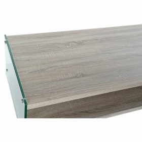Tavolino da Caffè DKD Home Decor Multicolore Trasparente Naturale Legno Cristallo Legno MDF 130 x 65 x 35,5 cm