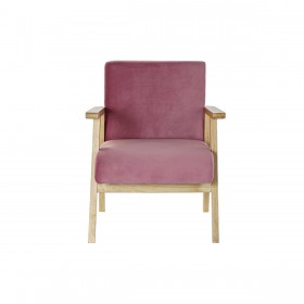 Poltrona DKD Home Decor Rosa Poliestere Legno MDF (61 x 63 x 77 cm)