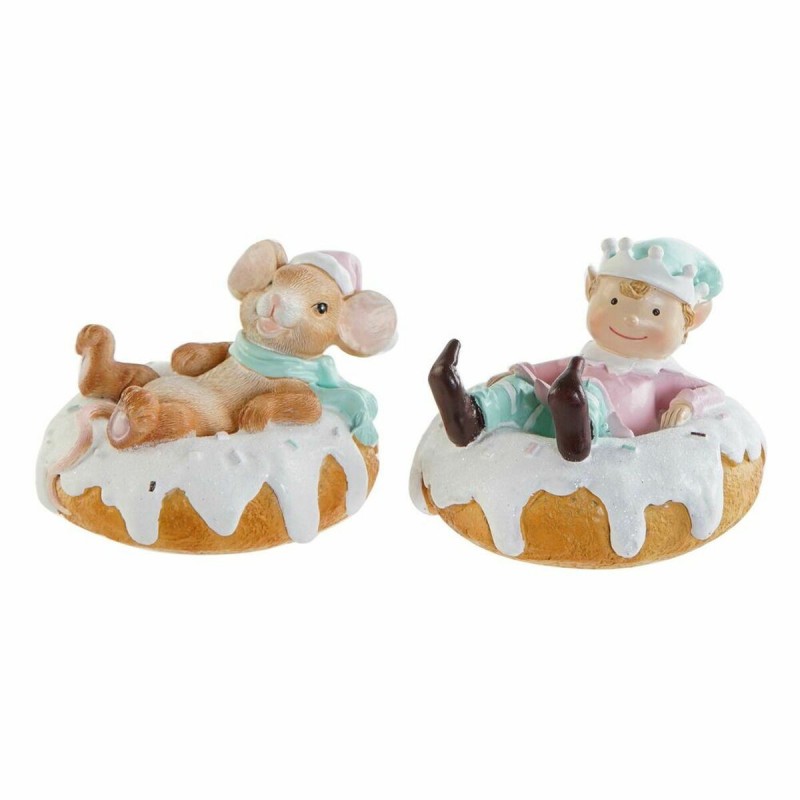 Statua Decorativa DKD Home Decor Resina Mouse (2 pcs) (11.5 x 11 x 8 cm)